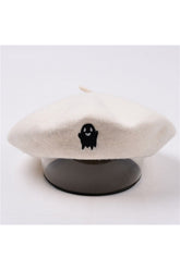 Ghost Embroidery Halloween Beret